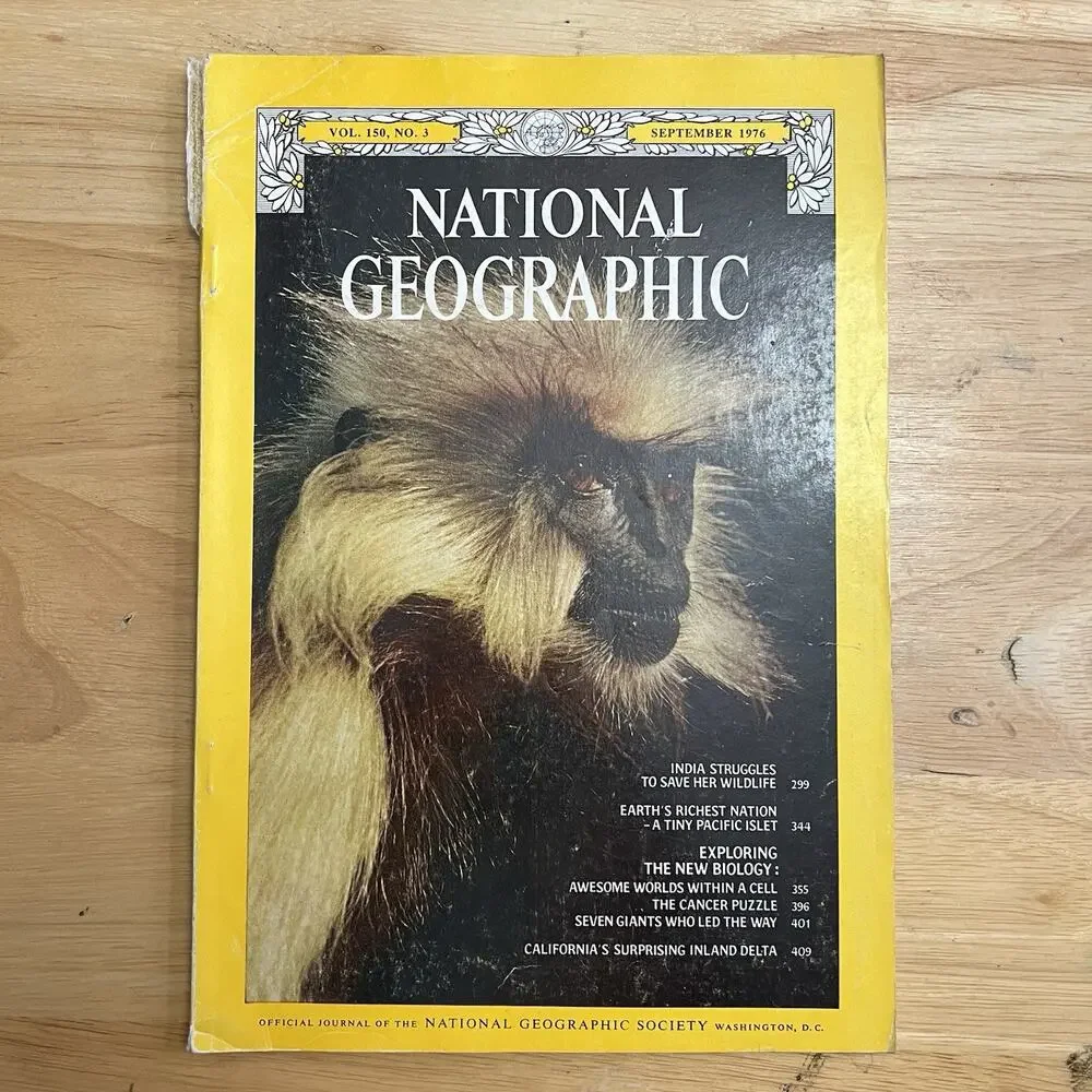 National Geographic September 1976 Magazine India Nauru Wildlife Biology Cancer